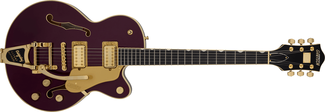 [PREORDER] Gretsch Broadkaster Jr LX Center Block Guitar w/StringThru Bigsby & Gold Hardware, Blackberry