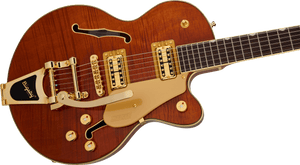 [PREORDER] Gretsch Electromatic LTD Flame Okoume Broadkaster Jr Single-Cut Guitar w/Bigsby, Roundup Orange
