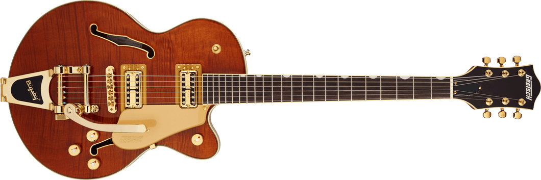 [PREORDER] Gretsch Electromatic LTD Flame Okoume Broadkaster Jr Single-Cut Guitar w/Bigsby, Roundup Orange