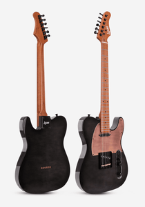 Luxars S-G27 TBK Telecaster Flame Maple Black Electric Guitar