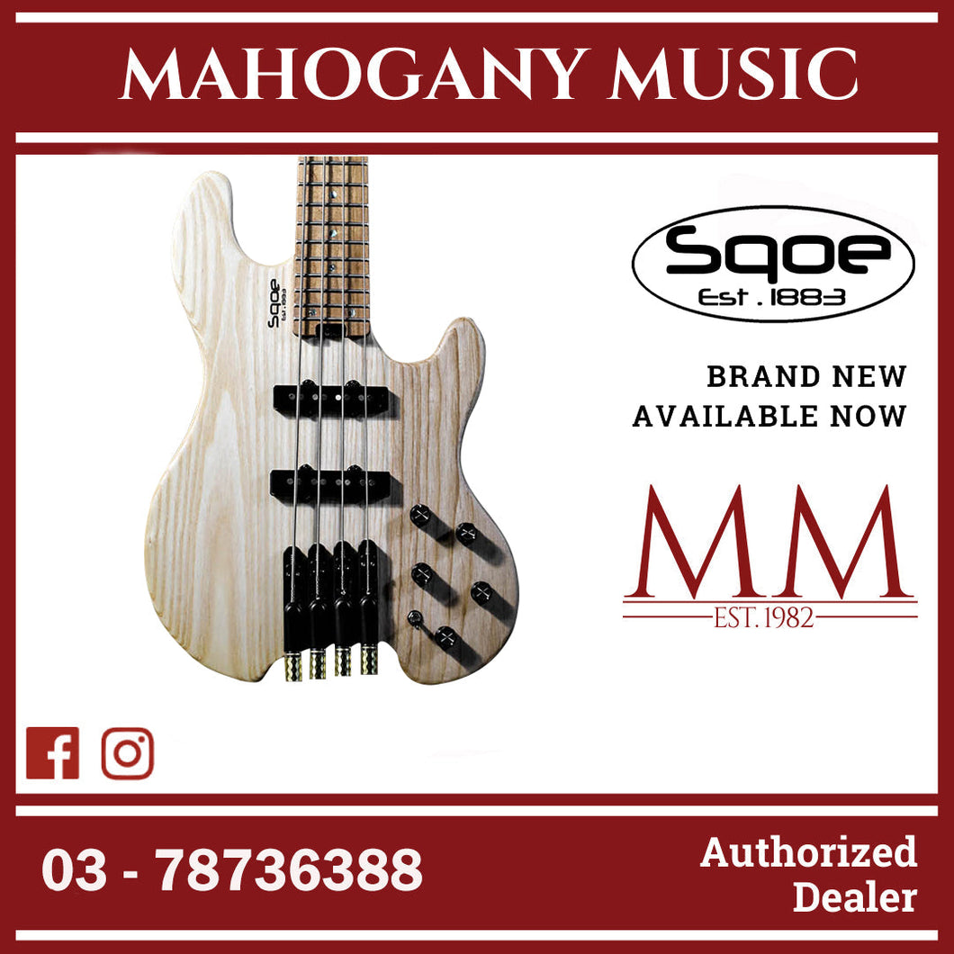 SQOE SEBS990 Active & Passive Headless Short Scale Bass Natural