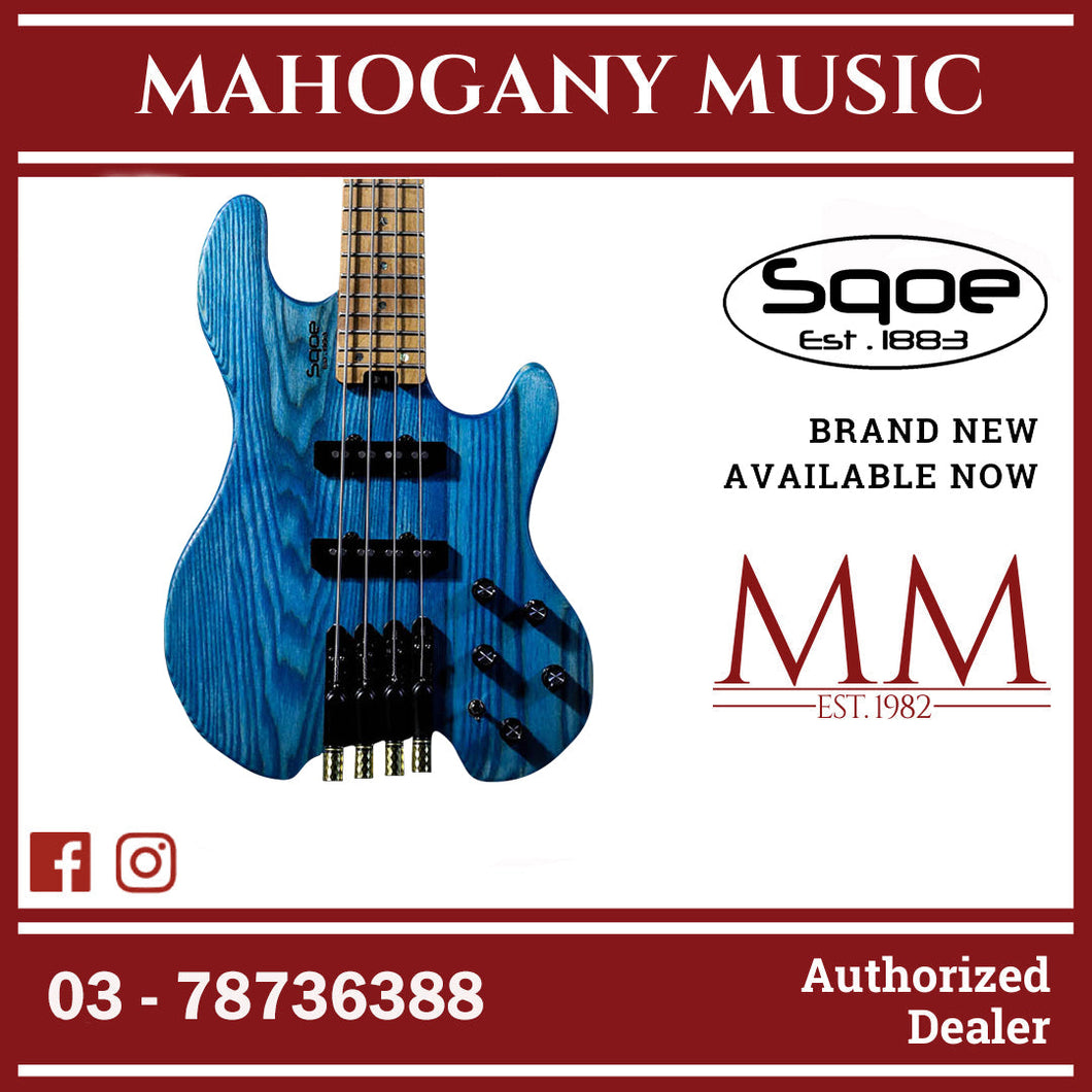SQOE SEBS990 Active & Passive Headless Short Scale Bass Blue