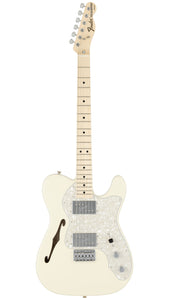 [PREORDER] Fender Japan Traditional 70s Telecaster Thinline Electric Guitar, Maple FB, Olympic White