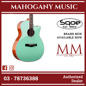 SQOE XLDC Series Acoustic Electric Guitar ( SQOE / XLDC / SQOE - XLDC ) Surf Green