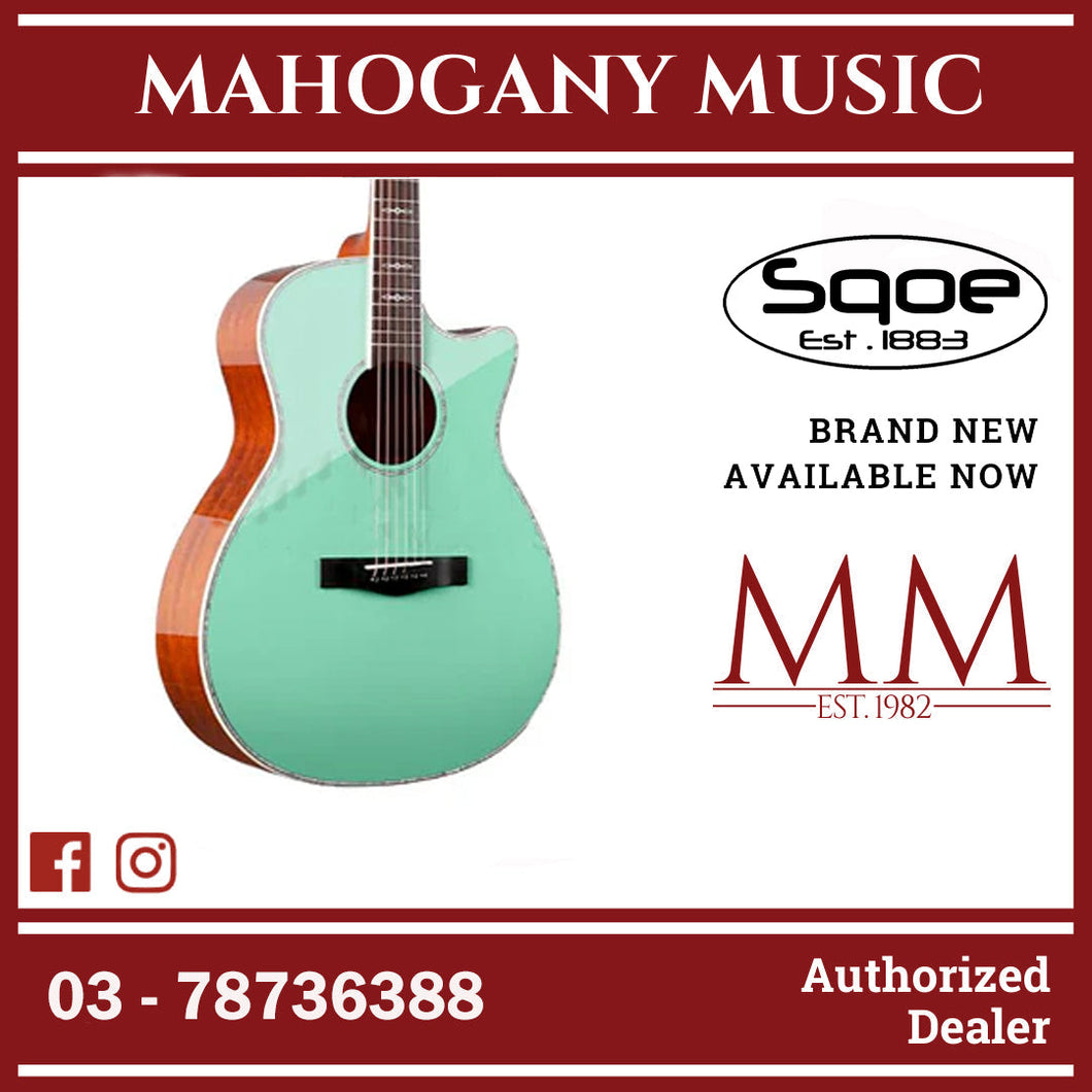 SQOE XLDC Series Acoustic Electric Guitar ( SQOE / XLDC / SQOE - XLDC ) Surf Green