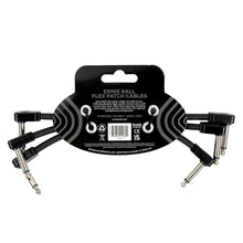 Ernie Ball P06444 FLEX Instrument Patch Cable 6 Inch Black, 3 Pack