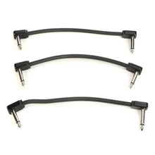 Ernie Ball P06444 FLEX Instrument Patch Cable 6 Inch Black, 3 Pack
