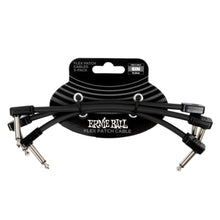 Ernie Ball P06444 FLEX Instrument Patch Cable 6 Inch Black, 3 Pack