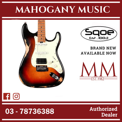 SQOE SEST960 HSS Roasted Maple Relic Series Electric Guitar ( SEST / SEST-960 / ST 960 ) Sunburst