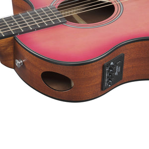 Ibanez AAM50CE-CRO Advanced Acoustic Series Acoustic Electric Guitar, Coral Red Burst Open Pore