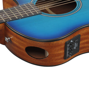 Ibanez AAM50CE-SBO Advanced Acoustic Series Acoustic Electric Guitar, Sapphire Blue Burst Open Pore