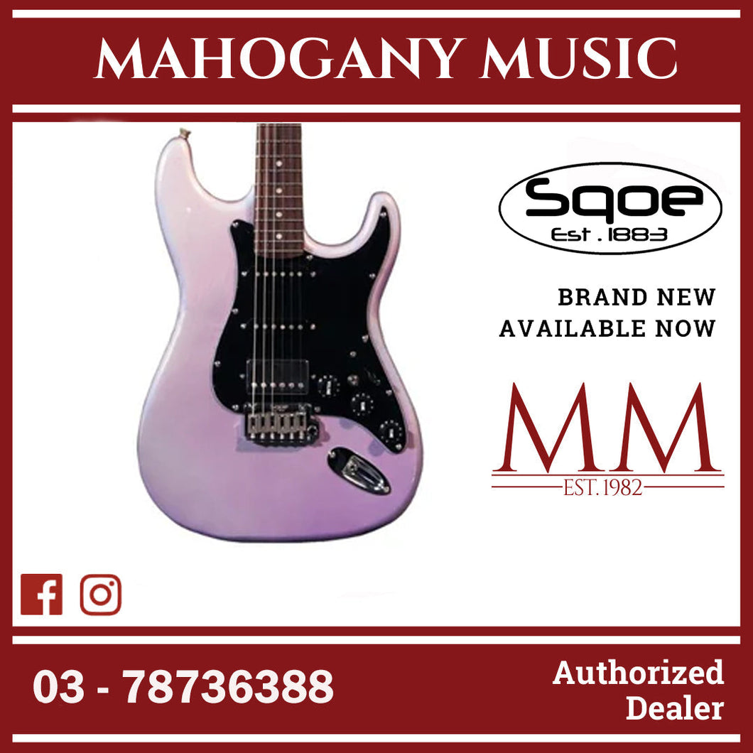 SQOE SEST750 HSS Roasted Maple Series Electric Guitar ( SEST / SEST-750 / SEST 750 ) Aurora Purple Burst