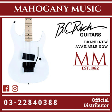 B.C. Rich Gunslinger Retro II with Floyd Rose Electric Guitar - White