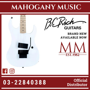 B.C. Rich Gunslinger Retro II with Floyd Rose Electric Guitar - White
