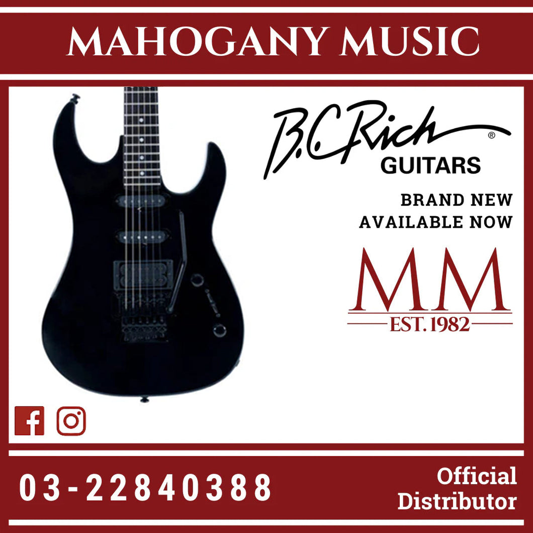 B.C. Rich ST3 Retro II with Floyd Rose Electric Guitar - Black