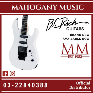 B.C. Rich ST3 Retro II with Floyd Rose Electric Guitar - White