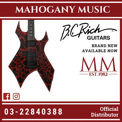 B.C. Rich Warlock Legacy with Kahler Electric Guitar - Red Crackle