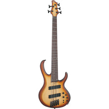 Ibanez BTB705LM-NNF BTB Workshop Series 5 String Electric Bass, Natural Browned Burst Flat