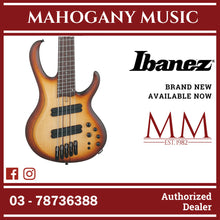 Ibanez BTB705LM-NNF BTB Workshop Series 5 String Electric Bass, Natural Browned Burst Flat