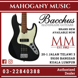 Bacchus BJB-2-RSM/M-BLK Universe Series Roasted Maple Electric Bass, Black