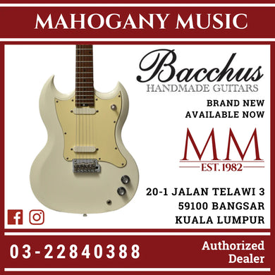 Bacchus BSM-STD/RSM-OWH Global Series Roasted Maple Electric Guitar, Olympic White