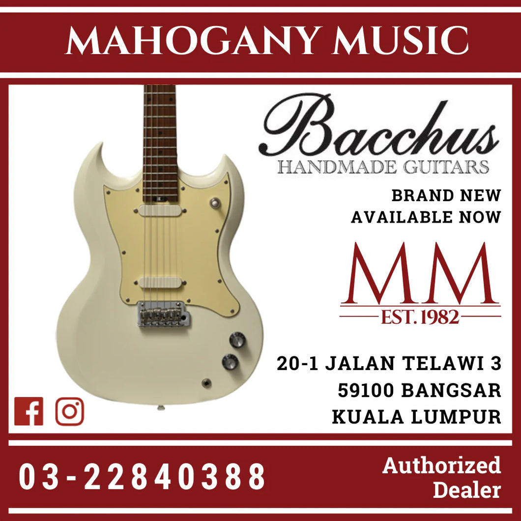 Bacchus BSM-STD/RSM-OWH Global Series Roasted Maple Electric Guitar, Olympic White
