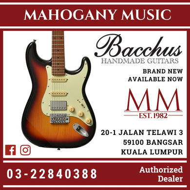Bacchus BST-2-RSM/M-3TS Universe Series Roasted Maple Electric Guitar, 3 Tone Sunburst