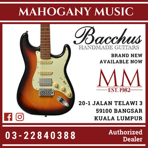 Bacchus BST-2-RSM/M-3TS Universe Series Roasted Maple Electric Guitar, 3 Tone Sunburst