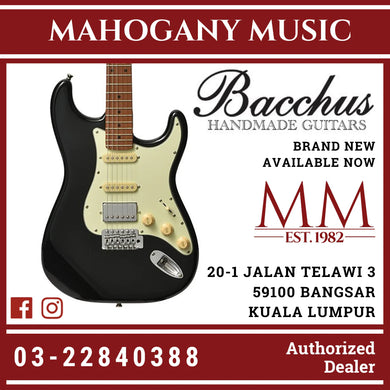 Bacchus BST-2-RSM/M-BLK Universe Series Roasted Maple Electric Guitar, Black