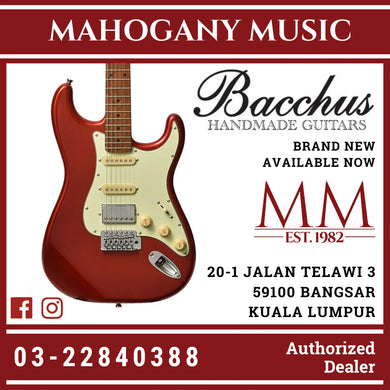 Bacchus BST-2-RSM/M-CAR Universe Series Roasted Maple Electric Guitar, Candy Apple Red