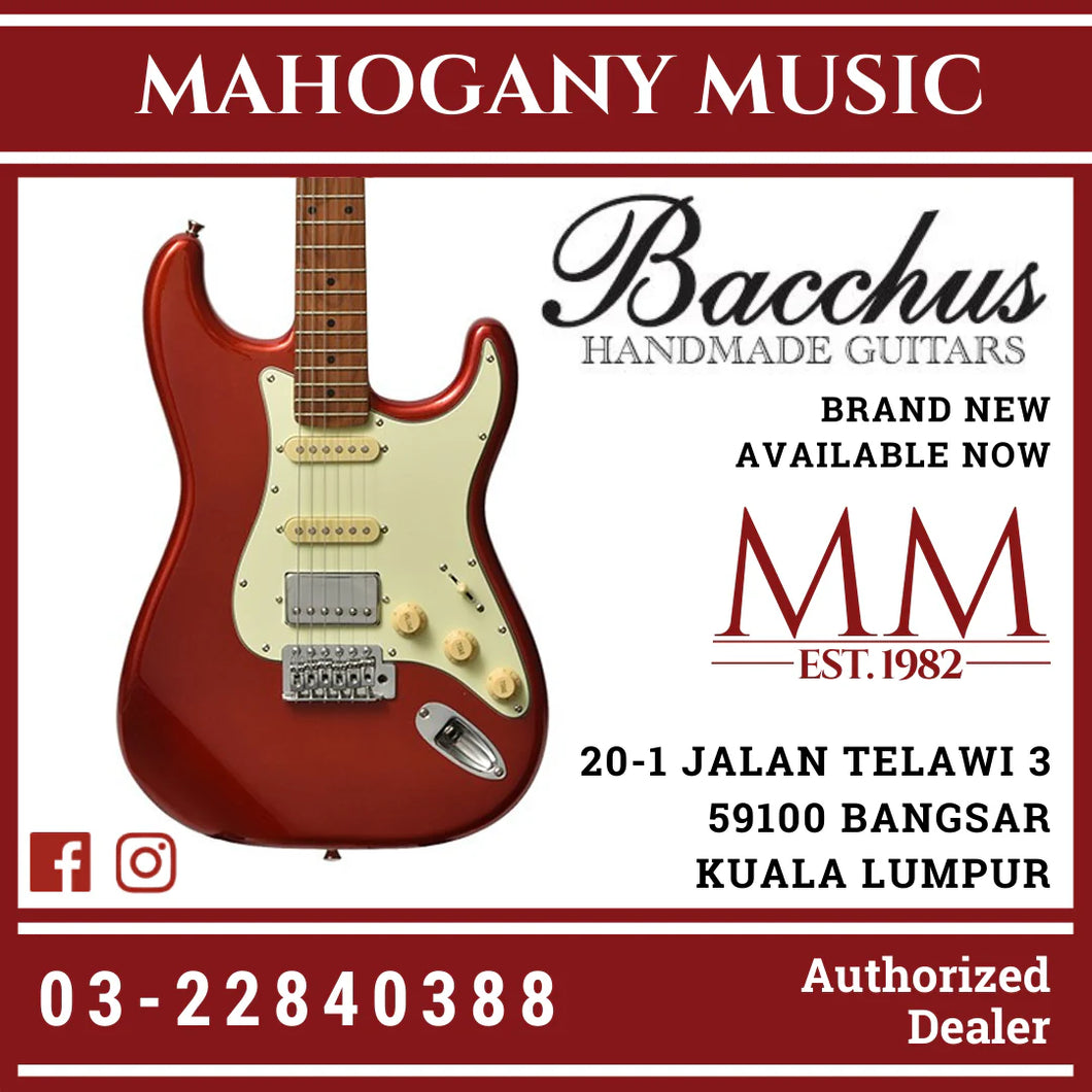 Bacchus BST-2-RSM/M-CAR Universe Series Roasted Maple Electric Guitar, Candy Apple Red