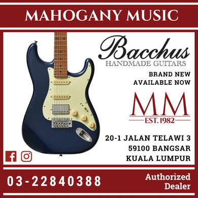 Bacchus BST-2-RSM/M-DLPB Universe Series Roasted Maple Electric Guitar, Deep Lake Placid Blue