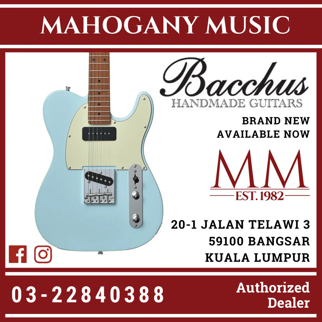 Bacchus BTE-2-RSM/M-PTL-SOB Universe Series Roasted Maple Electric Guitar, Pastel Sonic Blue