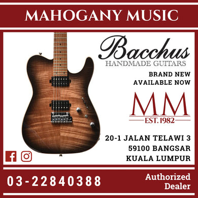 Bacchus TAC24 FMH-RSM/M-N-BK-B Universe Series Roasted Maple Electric Guitar, Natural Black Burst