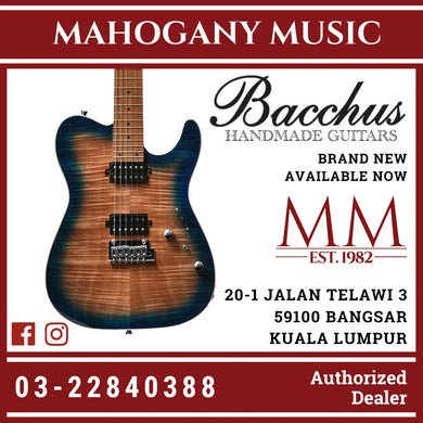 Bacchus TAC24 FMH-RSM/M-N-BL-B Universe Series Roasted Maple Electric Guitar, Natural Blue Burst