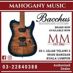 Bacchus TAC24 FMH-RSM/M-N-BL-B Universe Series Roasted Maple Electric Guitar, Natural Blue Burst