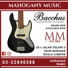 Bacchus WJB5-630-RSM/M-Act-BLK Universe series Roasted Maple 5 String Electric Bass, Black