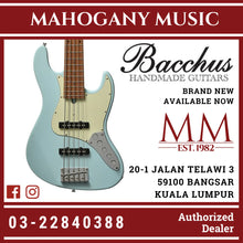 Bacchus WJB5-630-RSM/M-Act-PTL-SOB Universe Series Roasted Maple 5-String Electric Bass, Pastel Sonic Blue