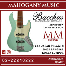 Bacchus WJB5-630-RSM/M-Act-SFG Universe Series Roasted Maple 5-String Electric Bass, SeaFoam Green
