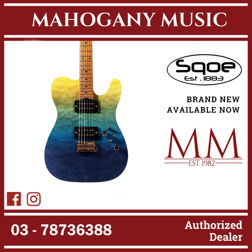 SQOE SETL900 HH Roasted Maple Series Telecaster Electric Guitar ( SETL 900 / SETL-900 ) Beach Fade Surf