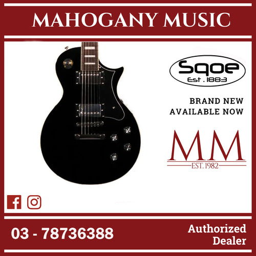 SQOE SELP110 Les Paul Body HH Electric Guitar Rosewood Fretboard (SELP-110/SELP110 / LP ) Black