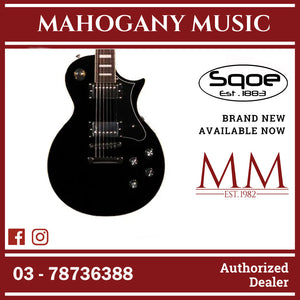 SQOE SELP110 Les Paul Body HH Electric Guitar Rosewood Fretboard (SELP-110/SELP110 / LP ) Black