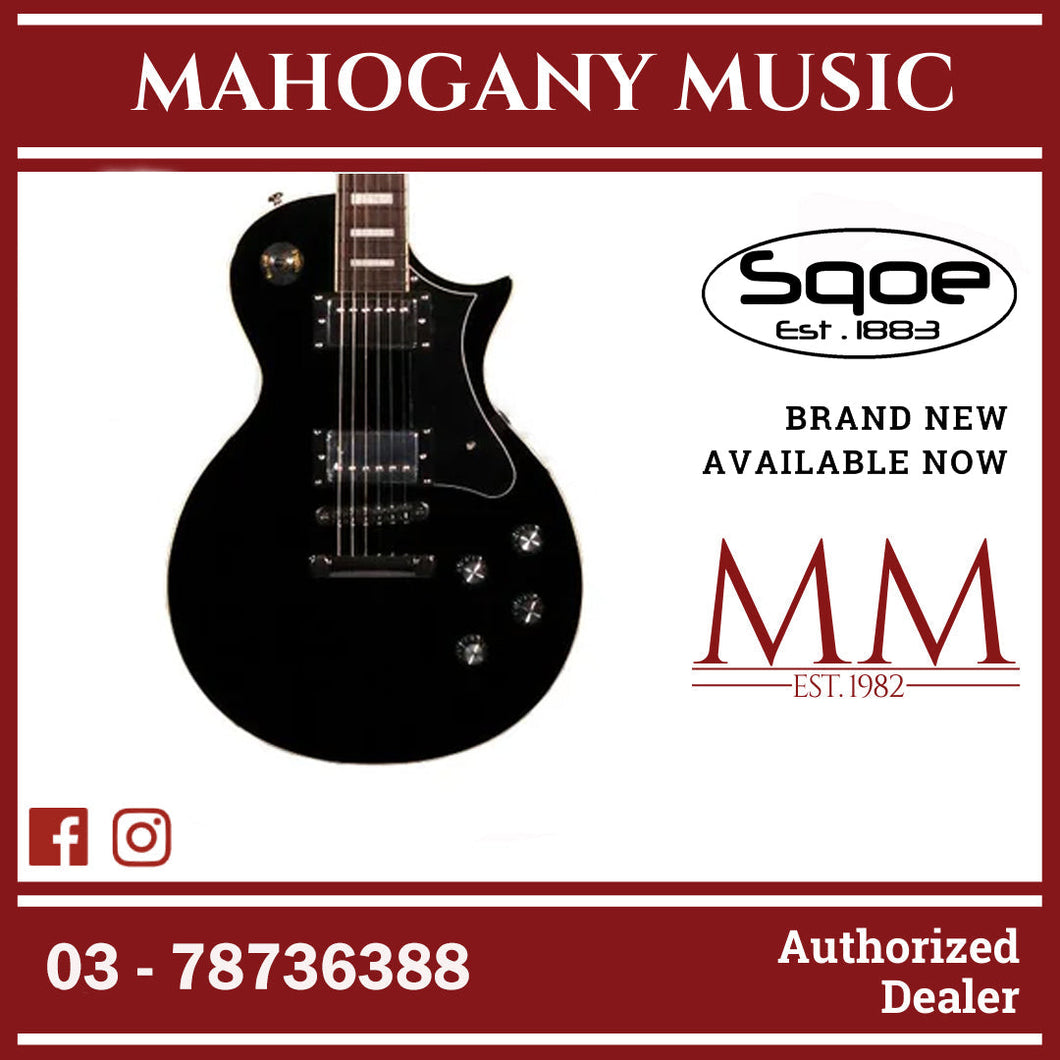 SQOE SELP110 Les Paul Body HH Electric Guitar Rosewood Fretboard (SELP-110/SELP110 / LP ) Black