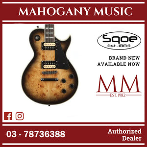 SQOE SELP500 Les Paul HH Electric Guitar with Rosewood Fretboard Black Sunburst