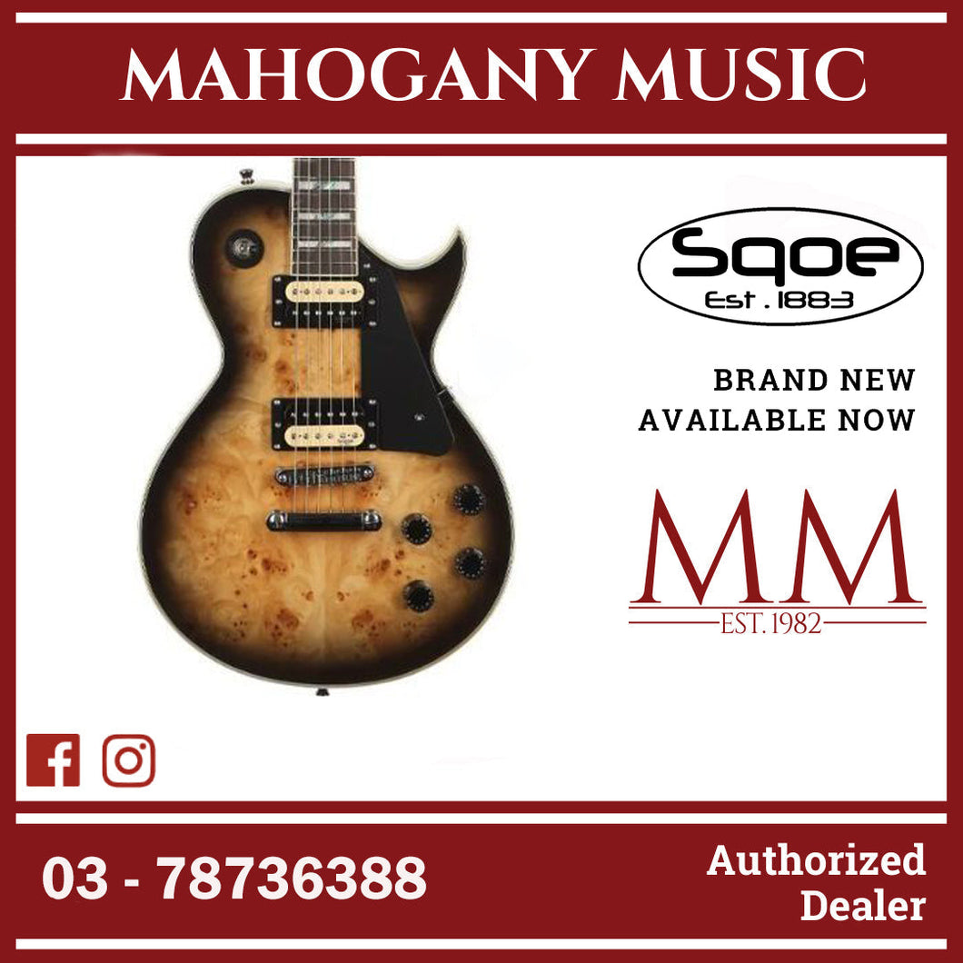 SQOE SELP500 Les Paul HH Electric Guitar with Rosewood Fretboard Black Sunburst