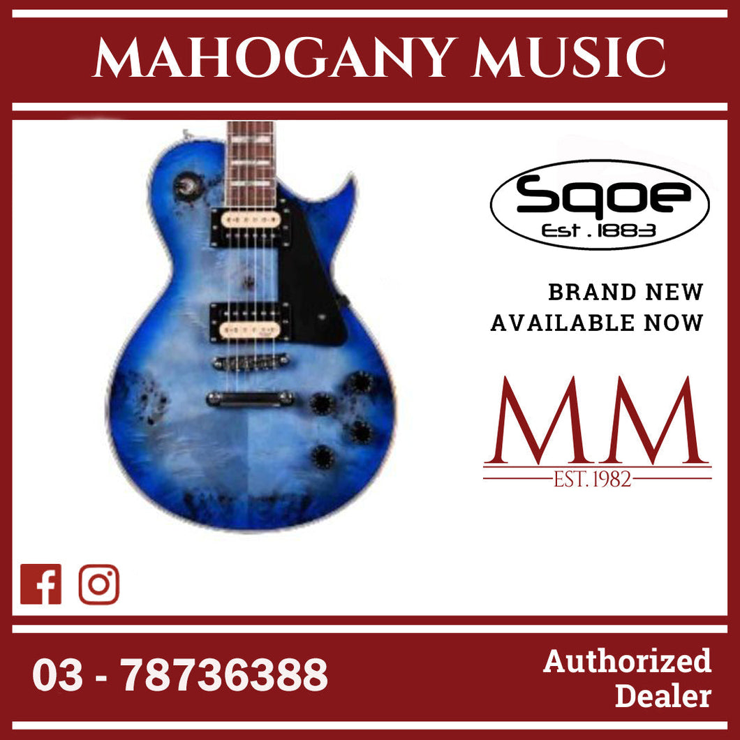 SQOE SELP500 Les Paul HH Electric Guitar with Rosewood Fretboard Blue Sunburst