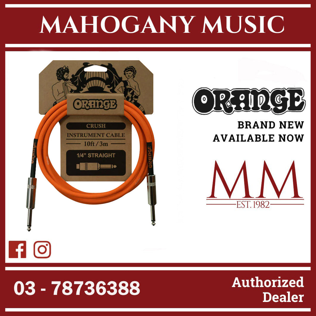 Orange Crush 10ft Instrument Cable Straight to Straight