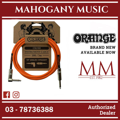 Orange Crush 10ft Instrument Cable Angled to Straight