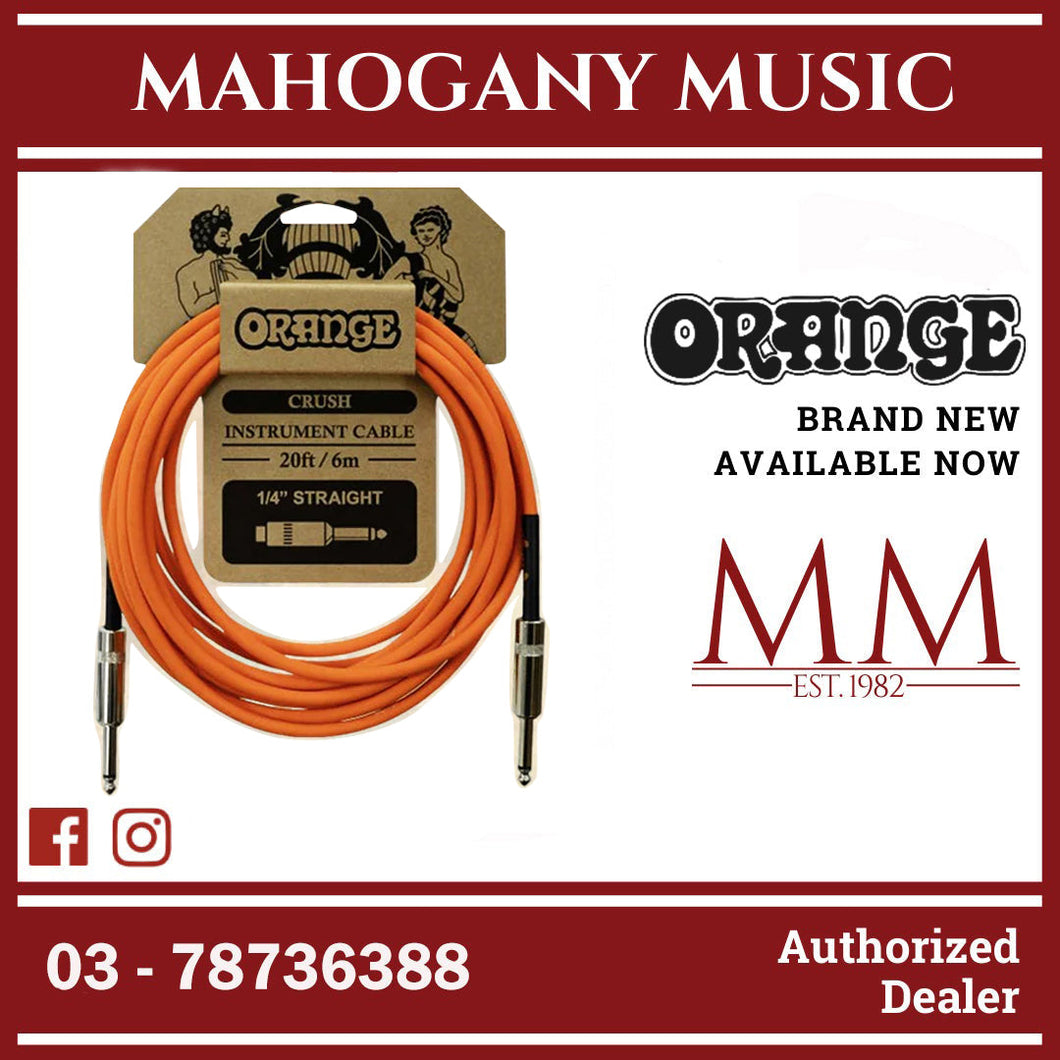 Orange Crush 20ft Instrument Cable Straight to Straight