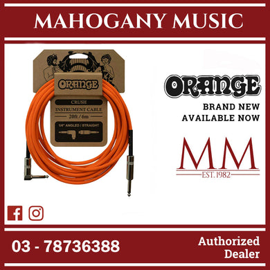 Orange Crush 20ft Instrument Cable Angled to Straight